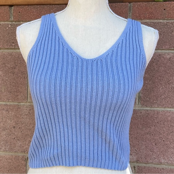 Project 28 Top Sweater Double V Sleeveless women’s  Size Large - Picture 3 of 7